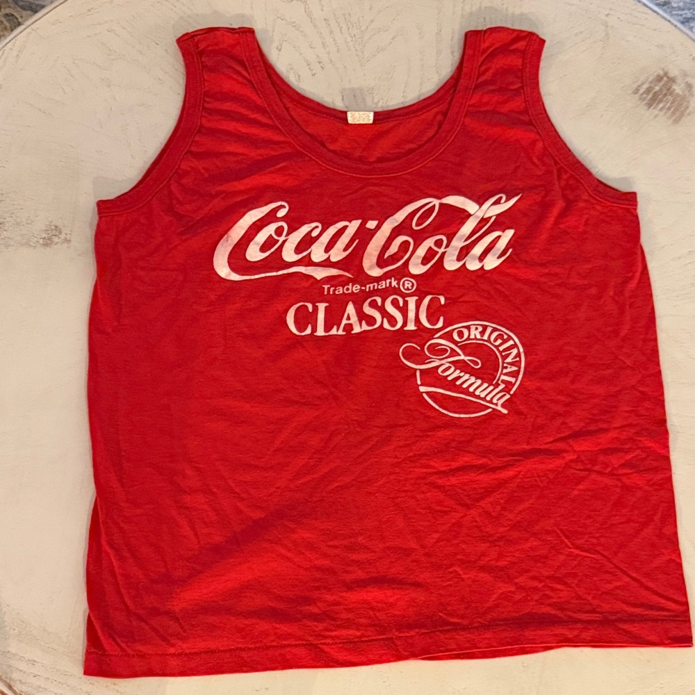 Vintage 1980’s Coca-Cola Classic Red Sleeveless Shirt large